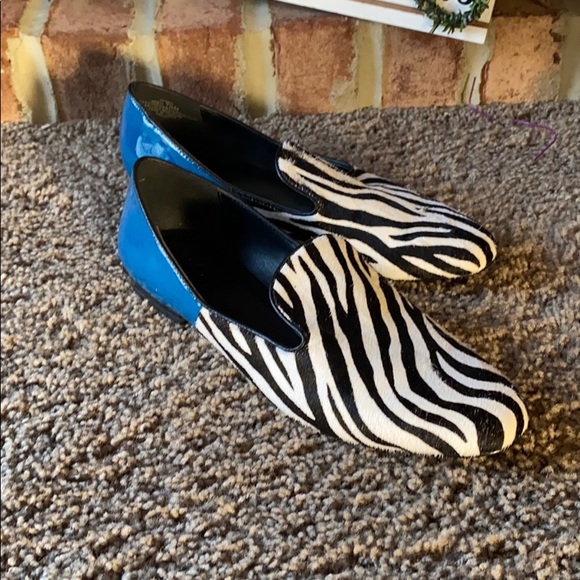 LOGO animal print cowhide loafers 7.5 - Picture 3 of 6